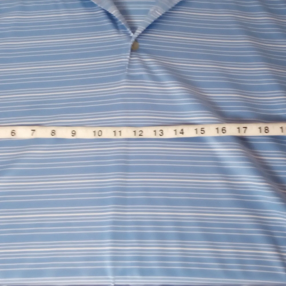 Nike Golf Men's Dri-Fit Blue White Striped Short Sleeve Polo  Large - Picture 9 of 11